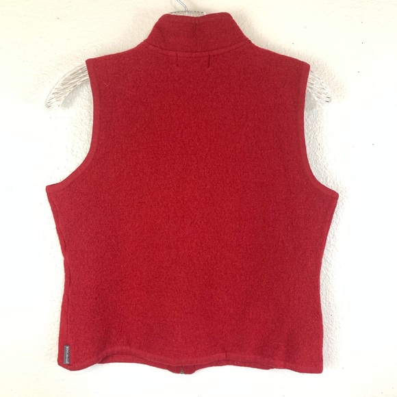 Woolrich 100% Wool Ruby Red Zip Up Vest - Picture 2 of 9